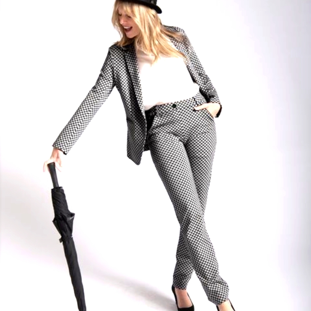 Betabrand Catstooth pants and blazer set